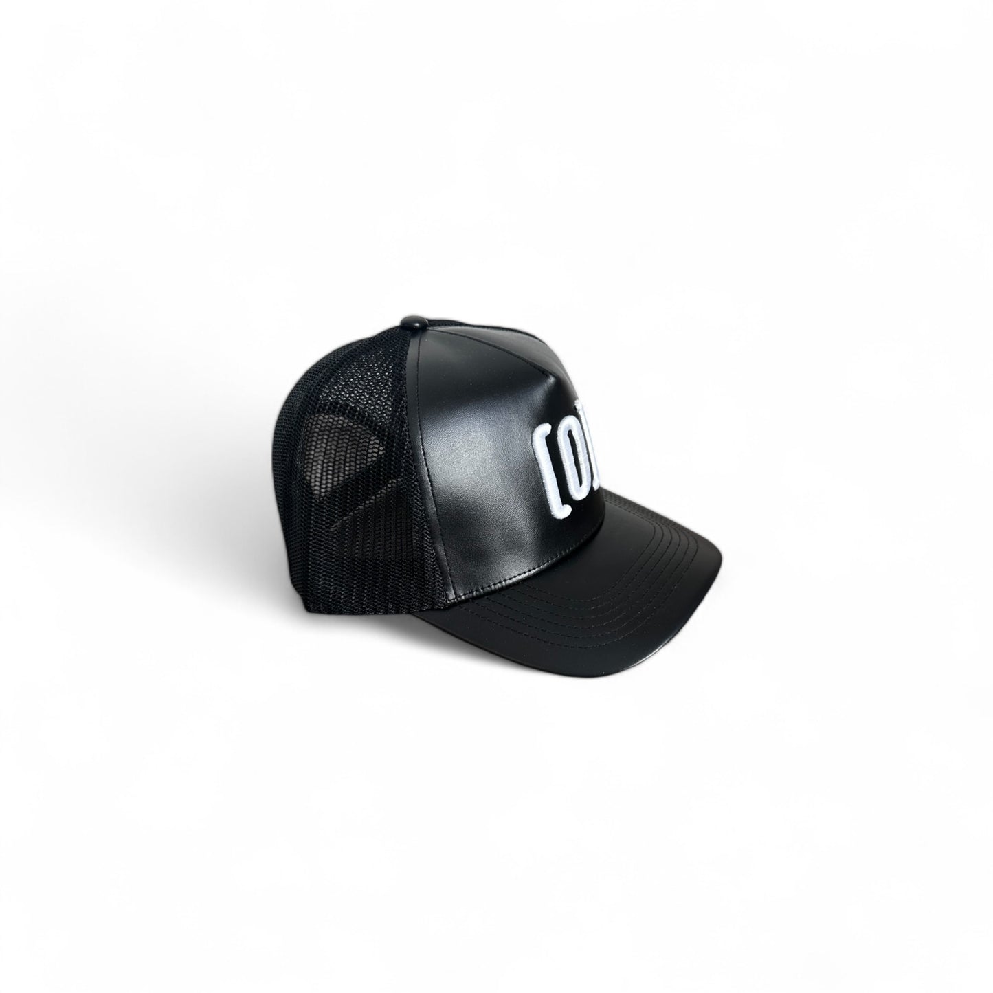 Onyx Leather Trucker Hat