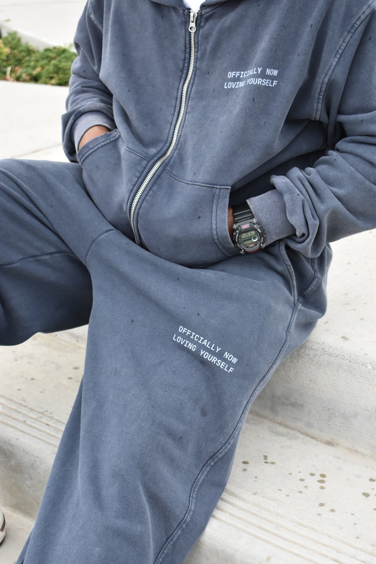 Mineral Wash Zip Hoodie