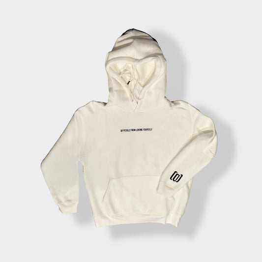 White Embroidered Hoodie