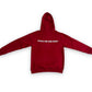 Maroon Front Logo Slogan Back Hoodie